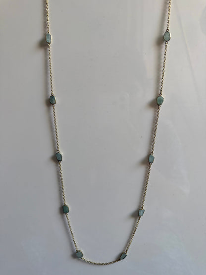 Naarya Jewels Gold / Aquamarine Gems Silver / Gold Trail Necklace (single /Multi color)