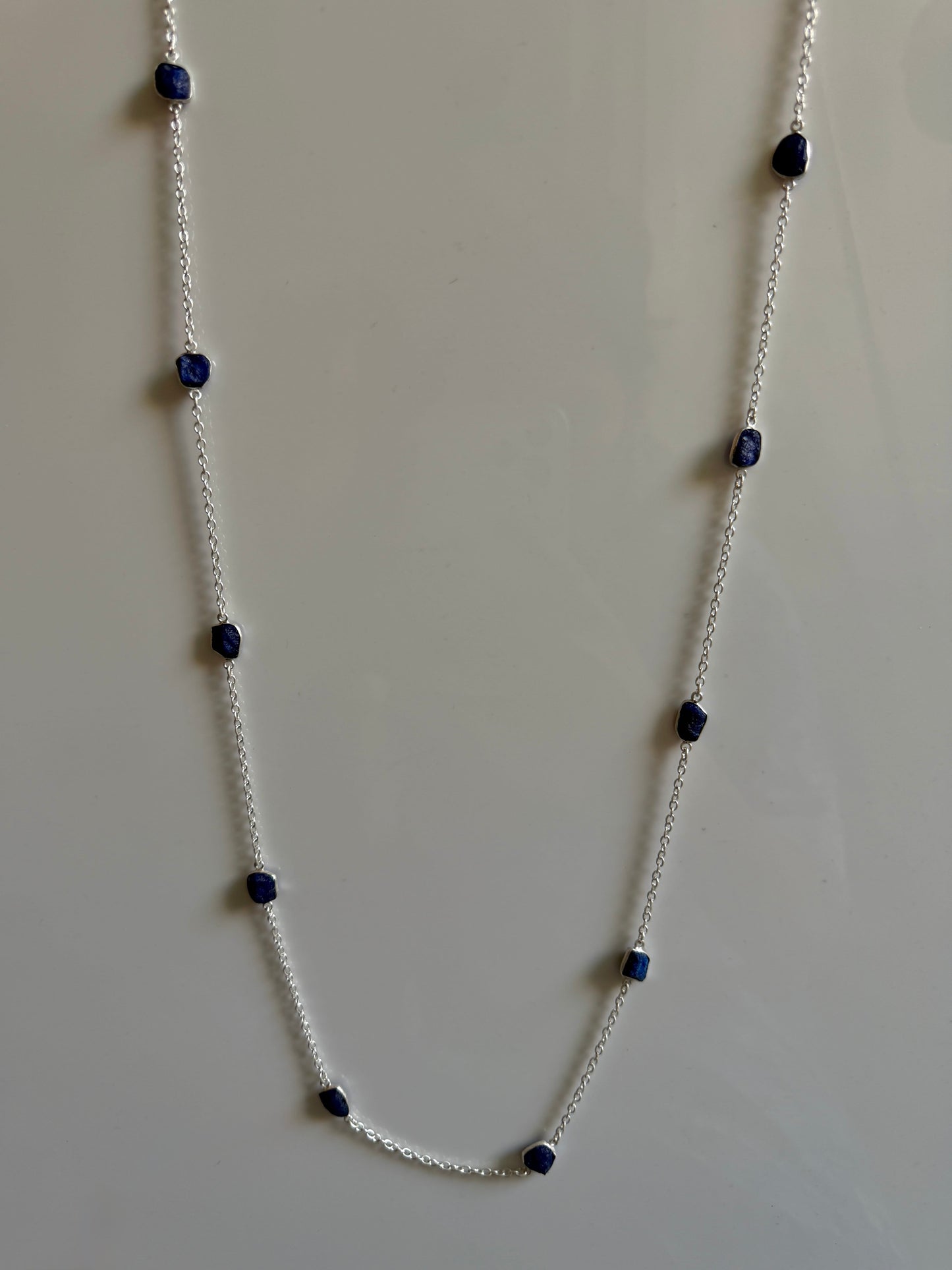 Naarya Jewels Silver / Lapis Gems Silver / Gold Trail Necklace (single /Multi color)