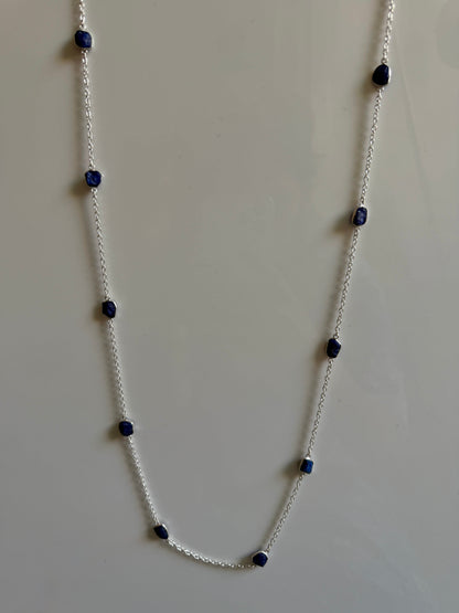 Naarya Jewels Silver / Lapis Gems Silver / Gold Trail Necklace (single /Multi color)