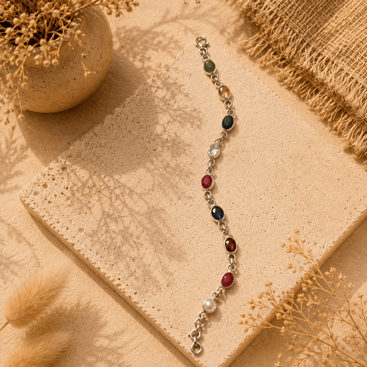 Naarya Jewels Navagraha Gemstone Bracelet By Naarya