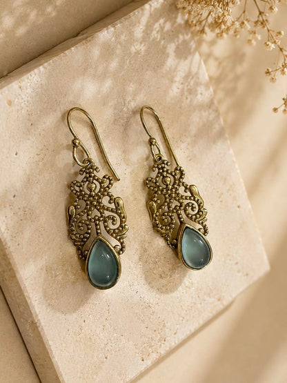 Naarya Jewels Amazonite Filigree Isle Drop Earrings