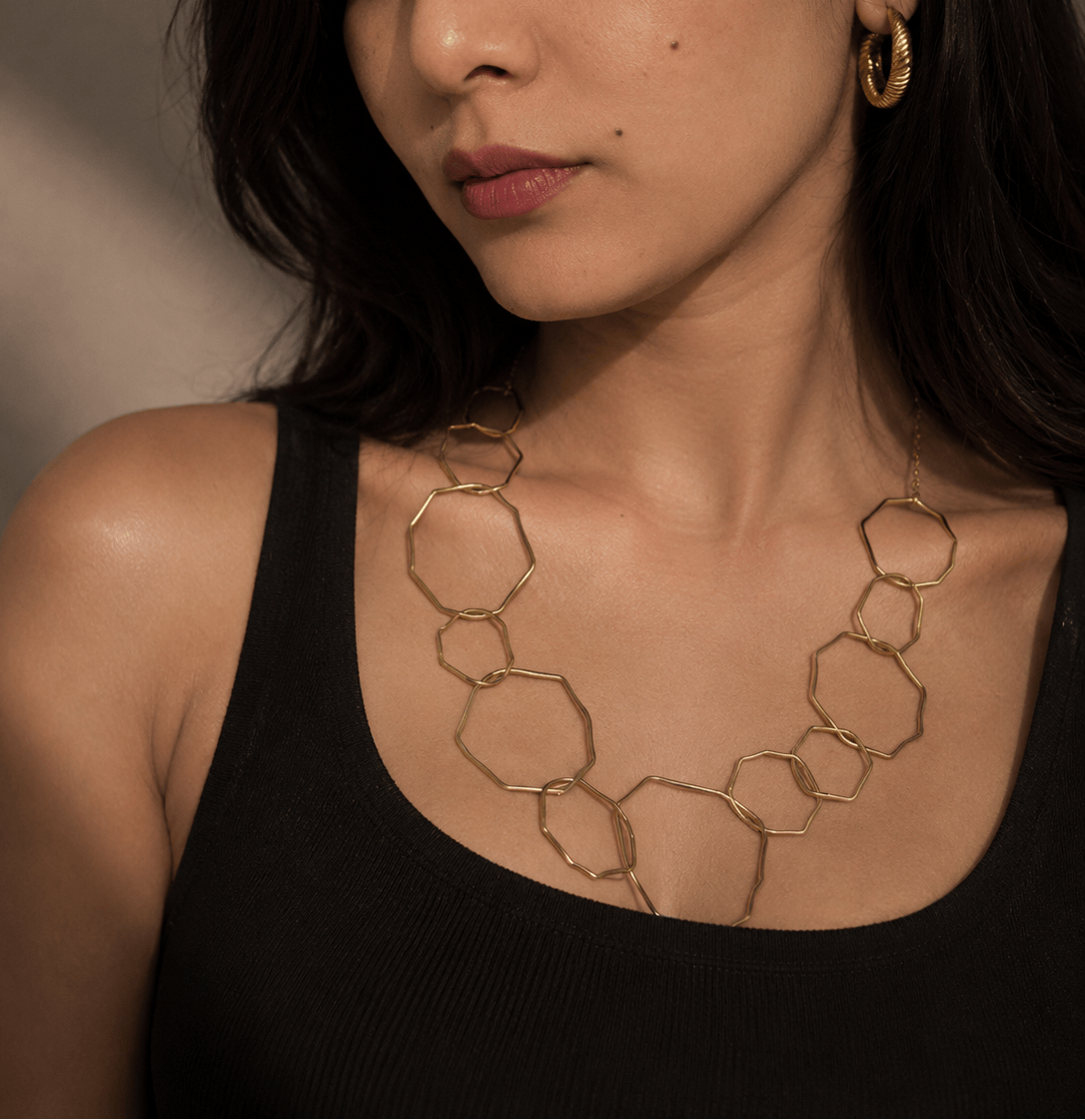 Naarya Jewels Queen’s Geometry Necklace (Anti Tarnish)