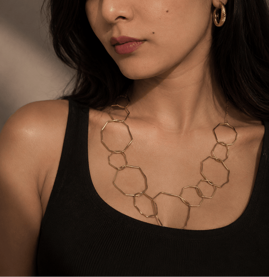 Naarya Jewels Queen’s Geometry Necklace (Anti Tarnish)