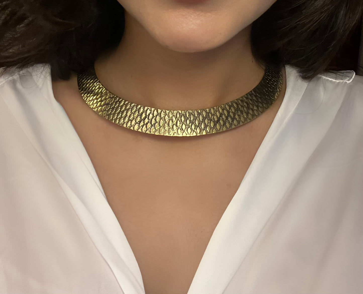 Aurelia Scaled Gold Collar necklace