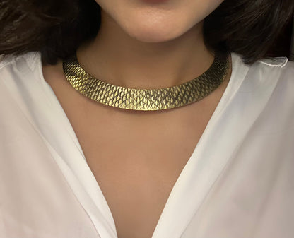 Aurelia Scaled Gold Collar necklace