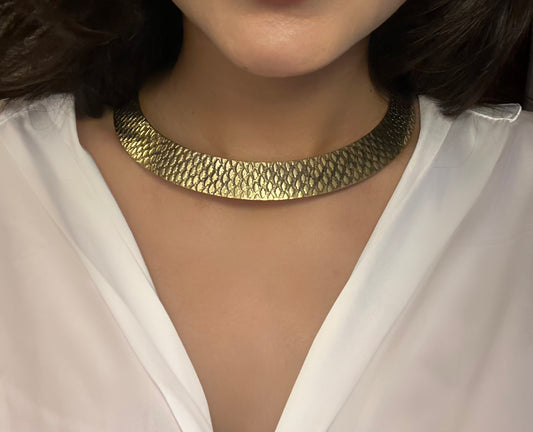 Aurelia Scaled Gold Collar necklace