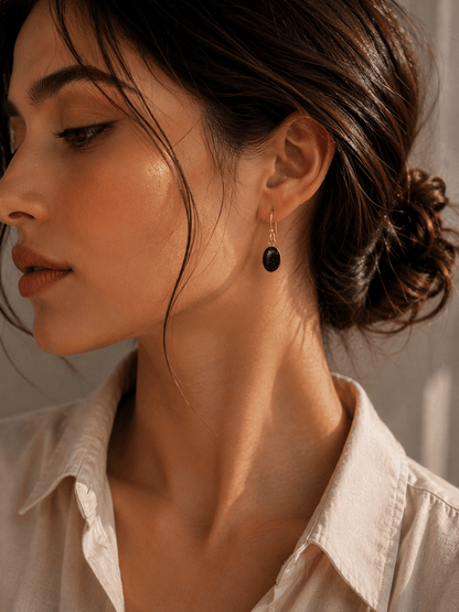 Naarya Jewels Blue goldstone Turquoise Oval Drop Earrings