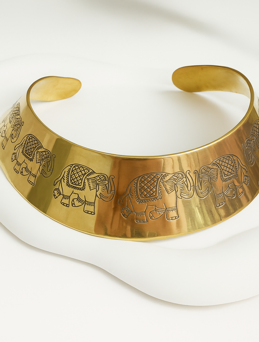 Engraved Elephant Choker
