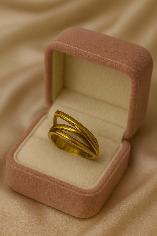 Geometric Layered Gold Ring
