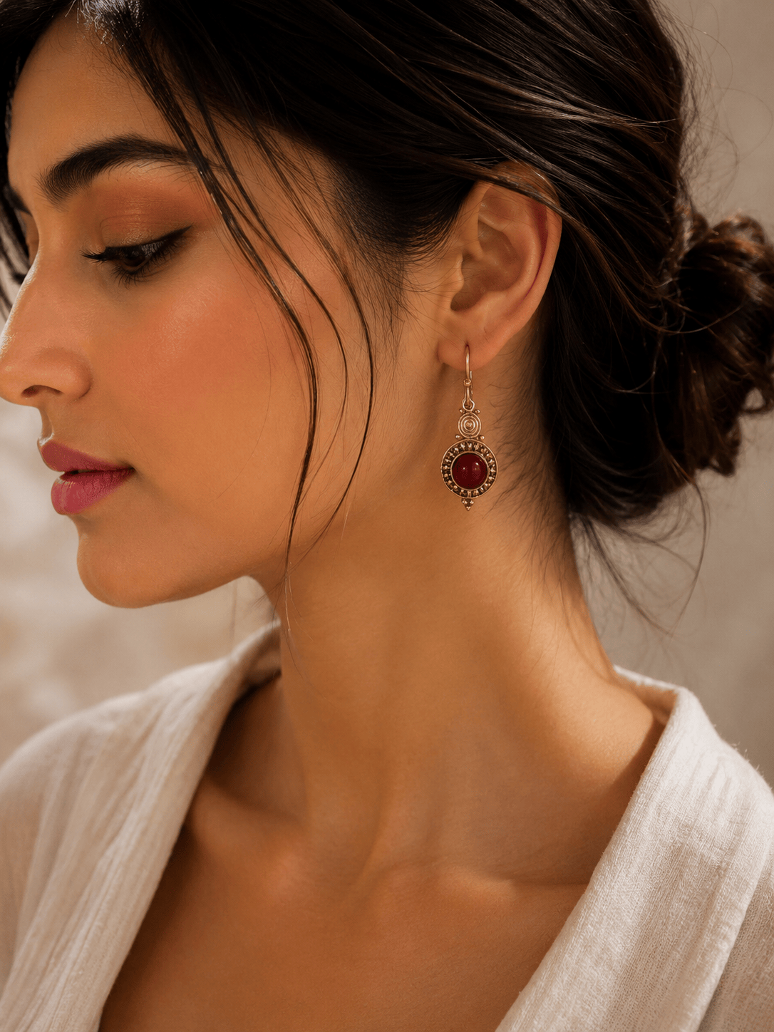 Naarya Jewels Earrings red carnelian Lapis Lazuli Tribal Drop Earrings