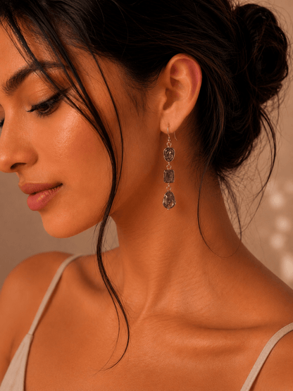 Naarya Jewels Amethyst Amethyst Tier Drop Earrings