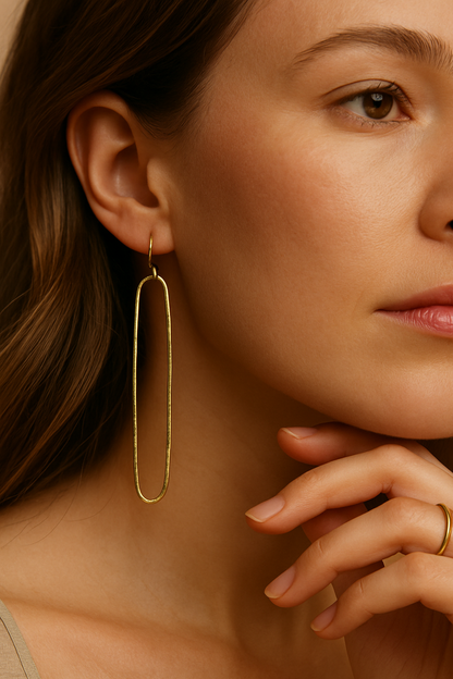Golden Loop Drop Short Earrings