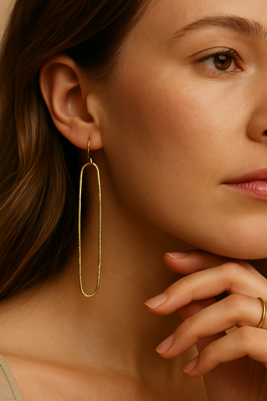 Golden Loop Drop Short Earrings