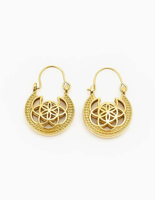 Lunar Bloom Earrings (Anti Tarnish)