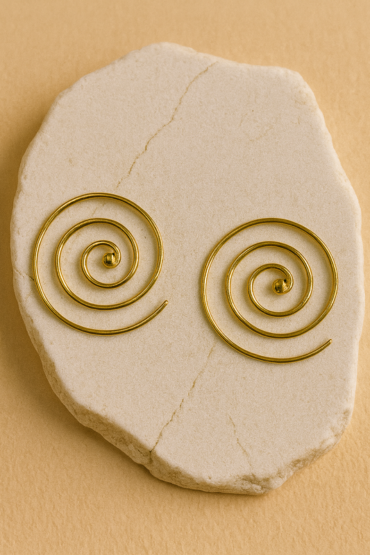 Golden Spiral Hoop Earrings