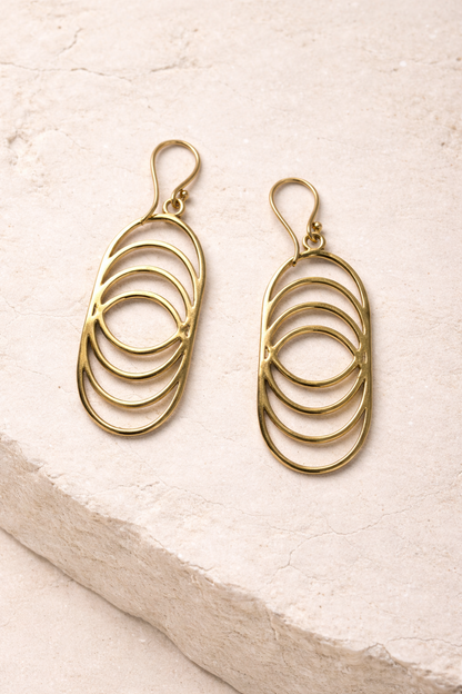 Golden Orbit Statement Earrings