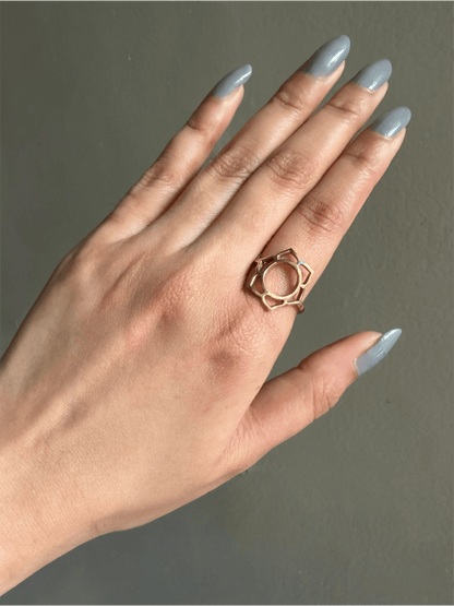 Naarya Jewels Sacral Chakra - Svadhisthana Lotus Bloom Ring (Anti Tarnish)
