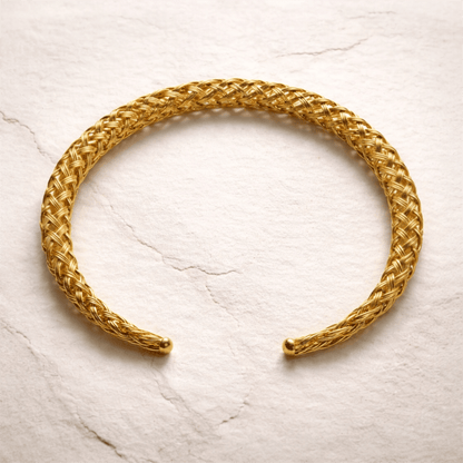 Naarya Jewels Braided Gold Brass Necklace (Anti Tarnish)
