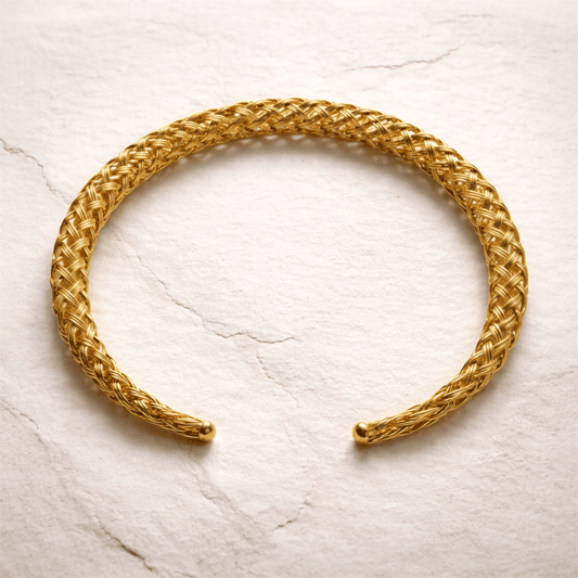 Naarya Jewels Braided Gold Brass Necklace (Anti Tarnish)