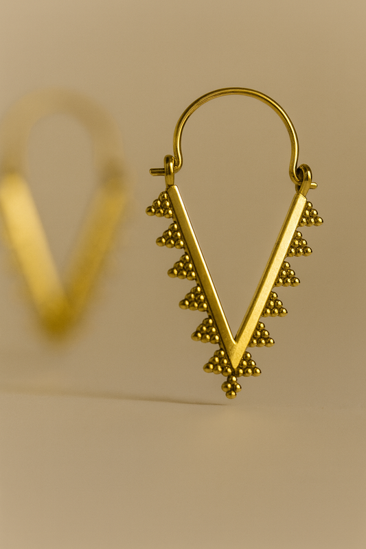 Golden Tribal V Earrings