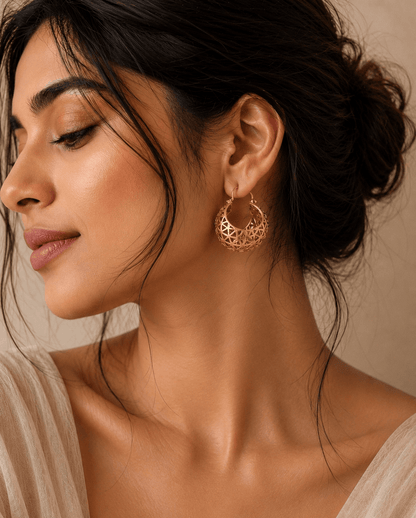 Naarya Jewels Petal Whirl Hoops (Anti Tarnish)