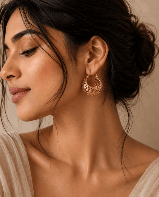 Naarya Jewels Petal Whirl Hoops (Anti Tarnish)