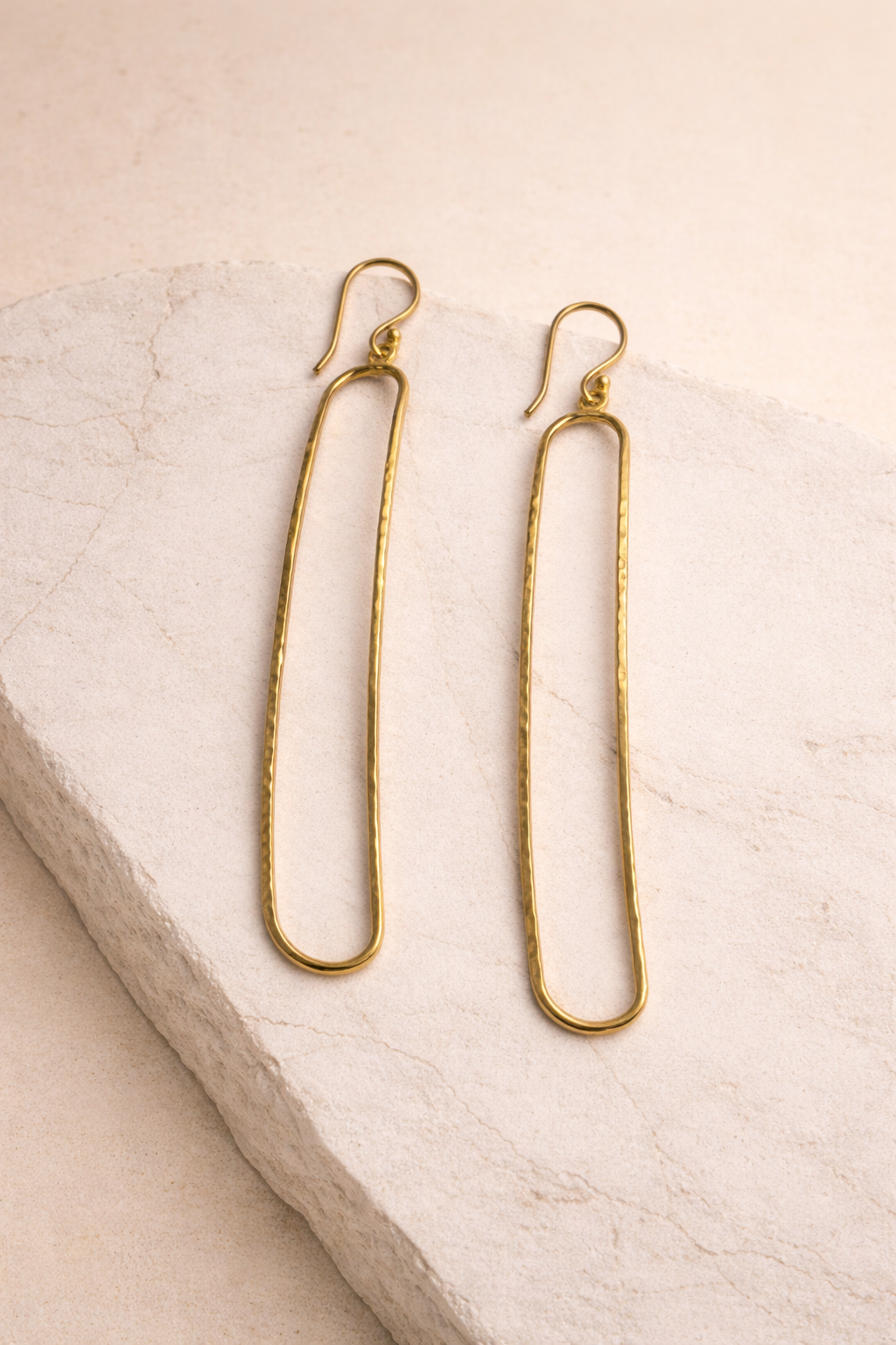 Golden Loop Drop Earrings  (Anti Tarnish)