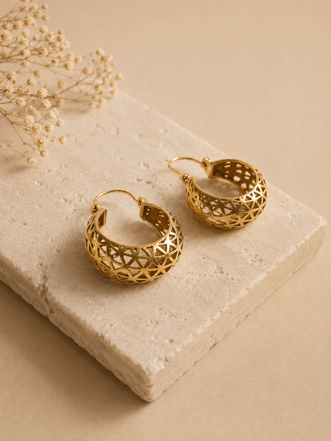 Naarya Jewels Petal Whirl Hoops (Anti Tarnish)