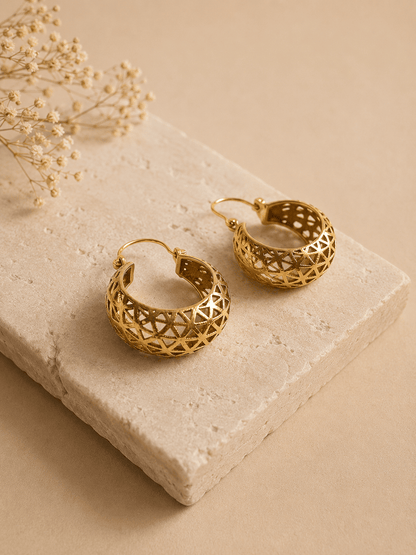 Naarya Jewels Petal Whirl Hoops (Anti Tarnish)