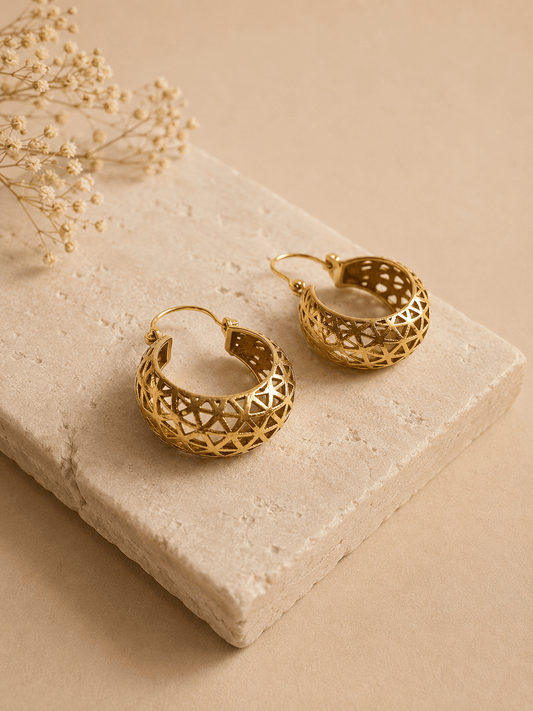 Naarya Jewels Petal Whirl Hoops (Anti Tarnish)