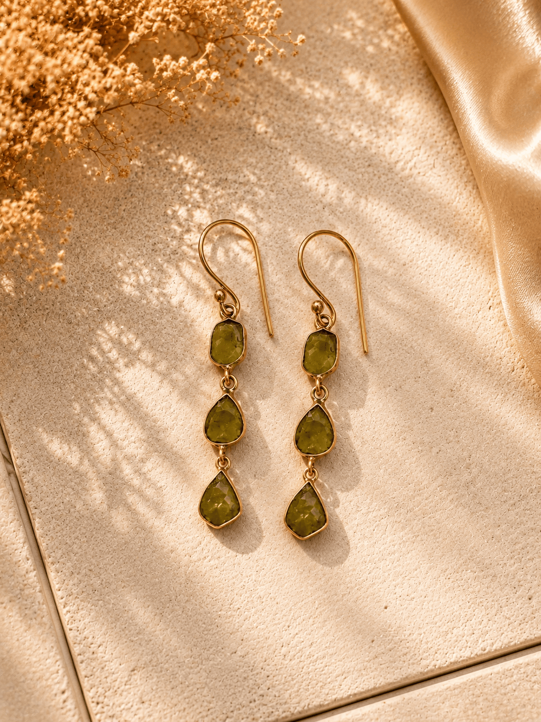Naarya Jewels Amethyst Raw Tier Drop Earrings