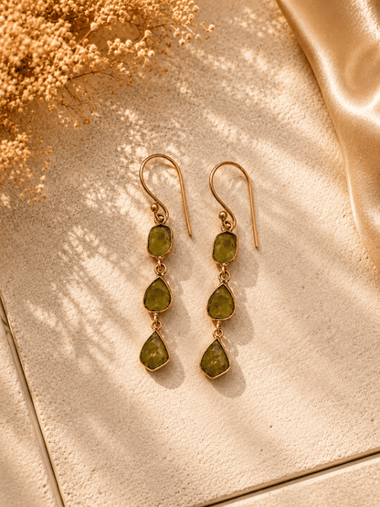 Naarya Jewels Amethyst Raw Tier Drop Earrings