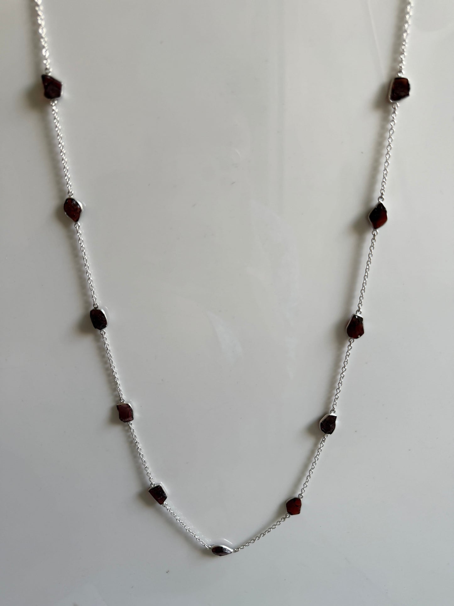 Naarya Jewels Silver / Garnet Gems Silver / Gold Trail Necklace (single /Multi color)