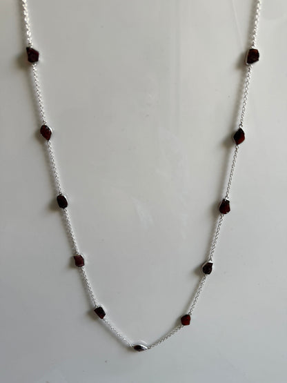 Naarya Jewels Silver / Garnet Gems Silver / Gold Trail Necklace (single /Multi color)
