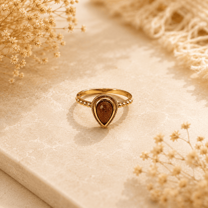Naarya Jewels Goldstone Pear cut Ring