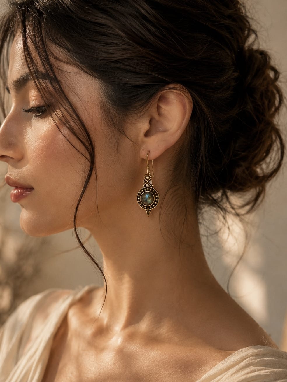 Naarya Jewels Earrings labradorite Lapis Lazuli Tribal Drop Earrings