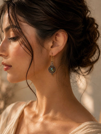 Naarya Jewels Earrings labradorite Lapis Lazuli Tribal Drop Earrings