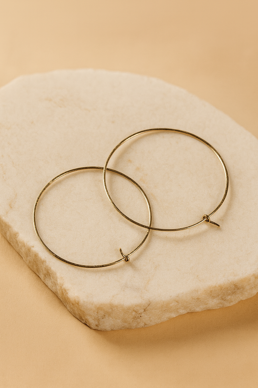 Classic Handcrafted Gold Hoop Earrings