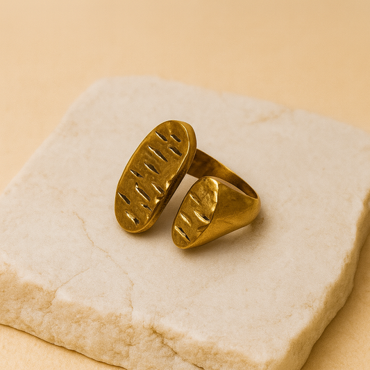 Dual Abstract Gold Ring