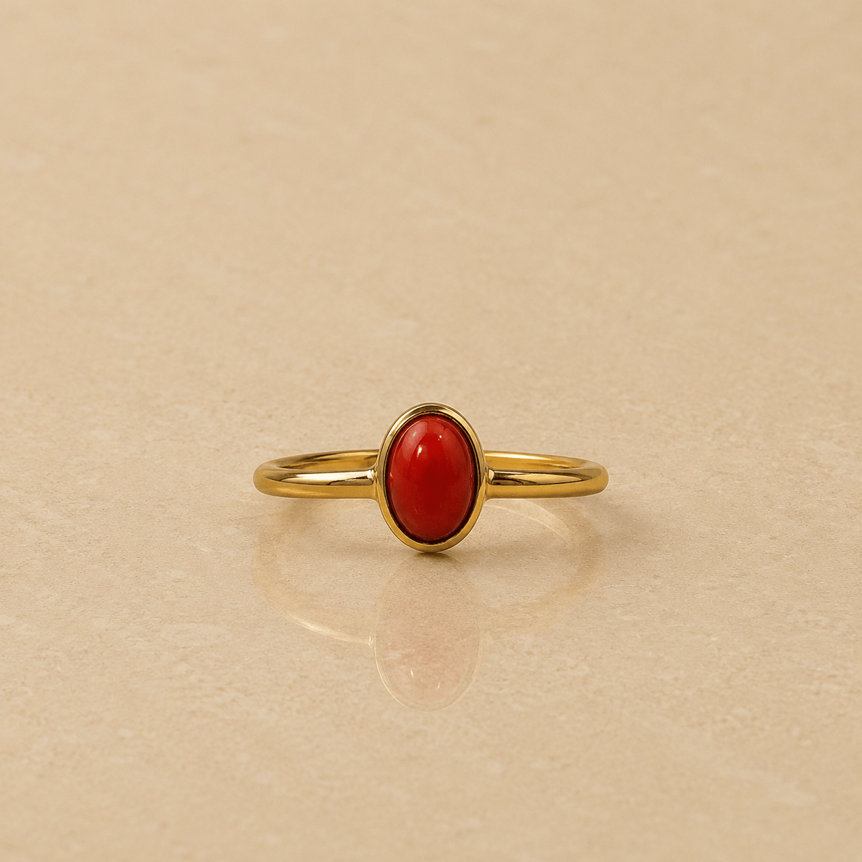 Naarya Jewels coral / 12 Oval natural gemstone
