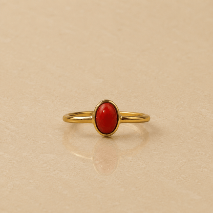 Naarya Jewels coral / 12 Oval natural gemstone