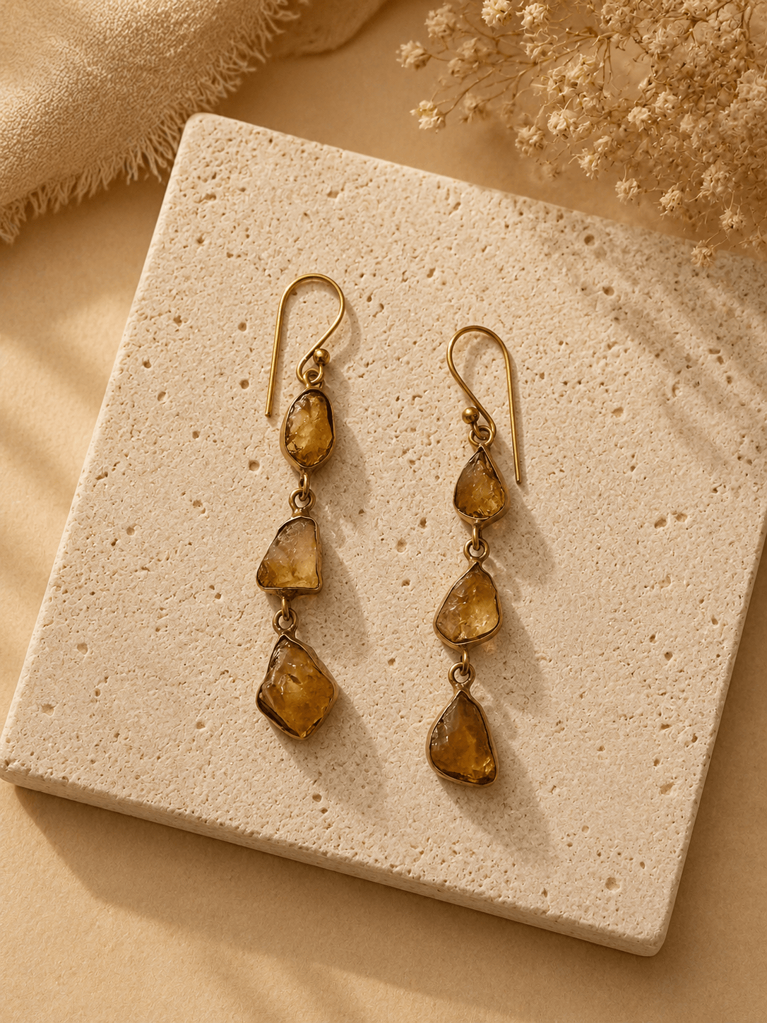 Naarya Jewels Amethyst Tier Drop Earrings