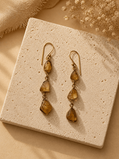 Naarya Jewels Amethyst Tier Drop Earrings
