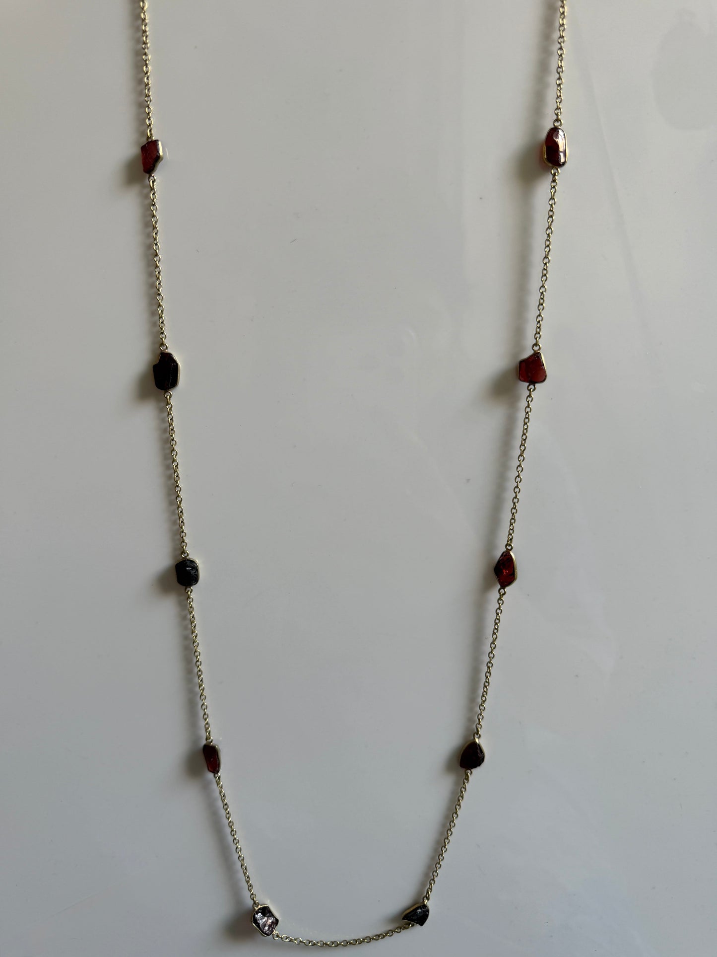 Naarya Jewels Gold / Garnet Gems Silver / Gold Trail Necklace (single /Multi color)