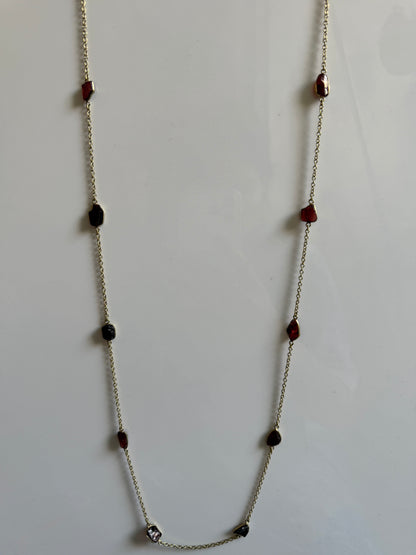 Naarya Jewels Gold / Garnet Gems Silver / Gold Trail Necklace (single /Multi color)