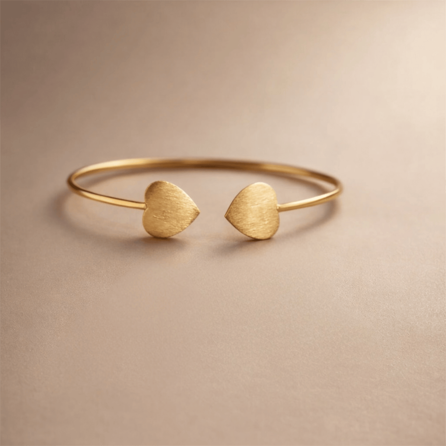 Naarya Jewels Dual Heart Brass Bangle (Anti Tarnish)