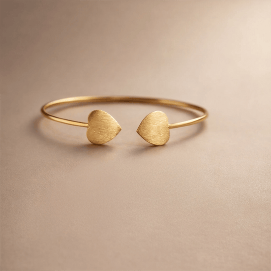 Naarya Jewels Dual Heart Brass Bangle (Anti Tarnish)