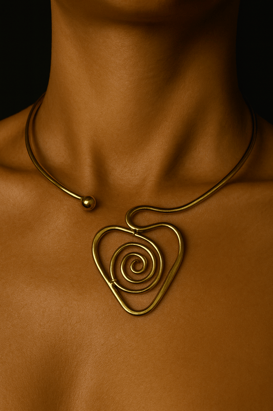 Naarya Jewels Eternal Spiral Choker Necklace (Anti Tarnish)