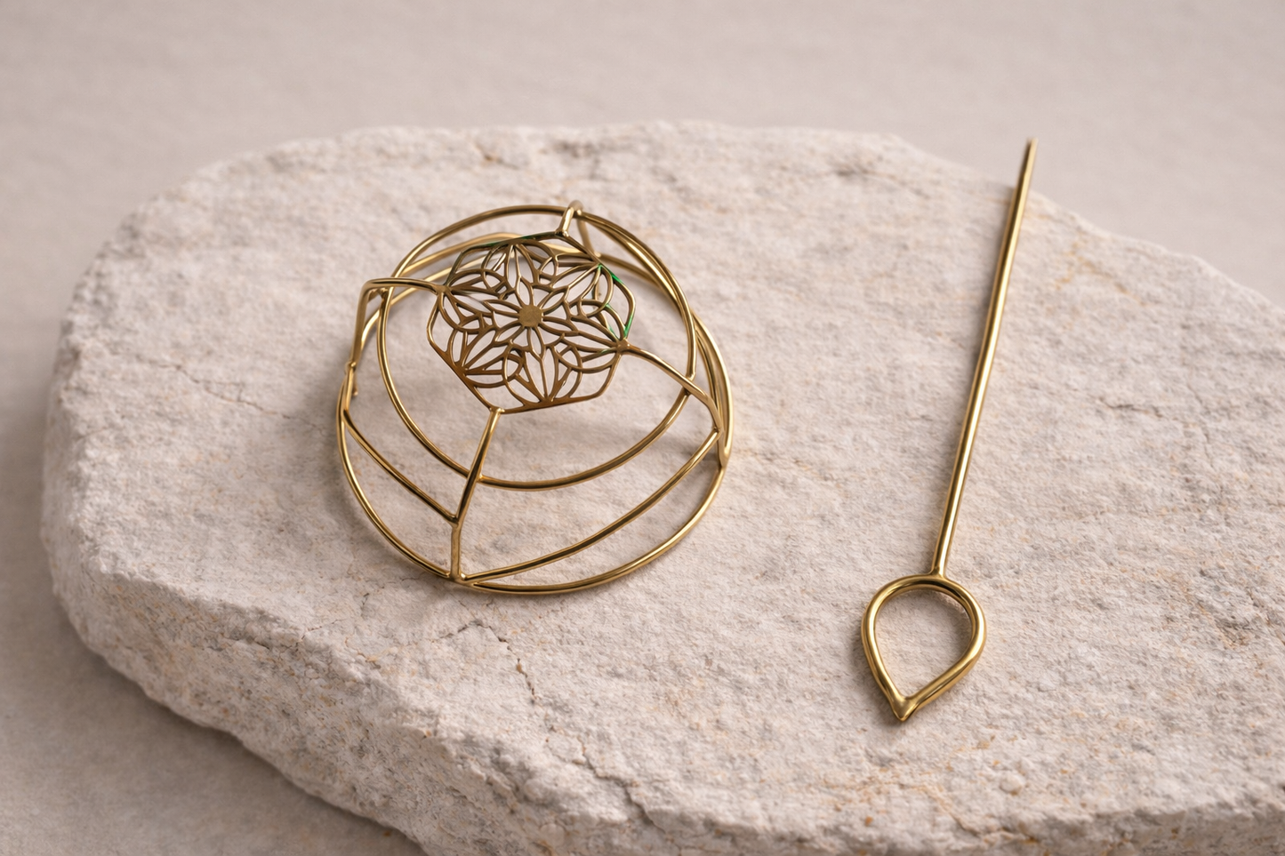 Floral Spiral Hair Bun Cage (Anti-Tarnish)