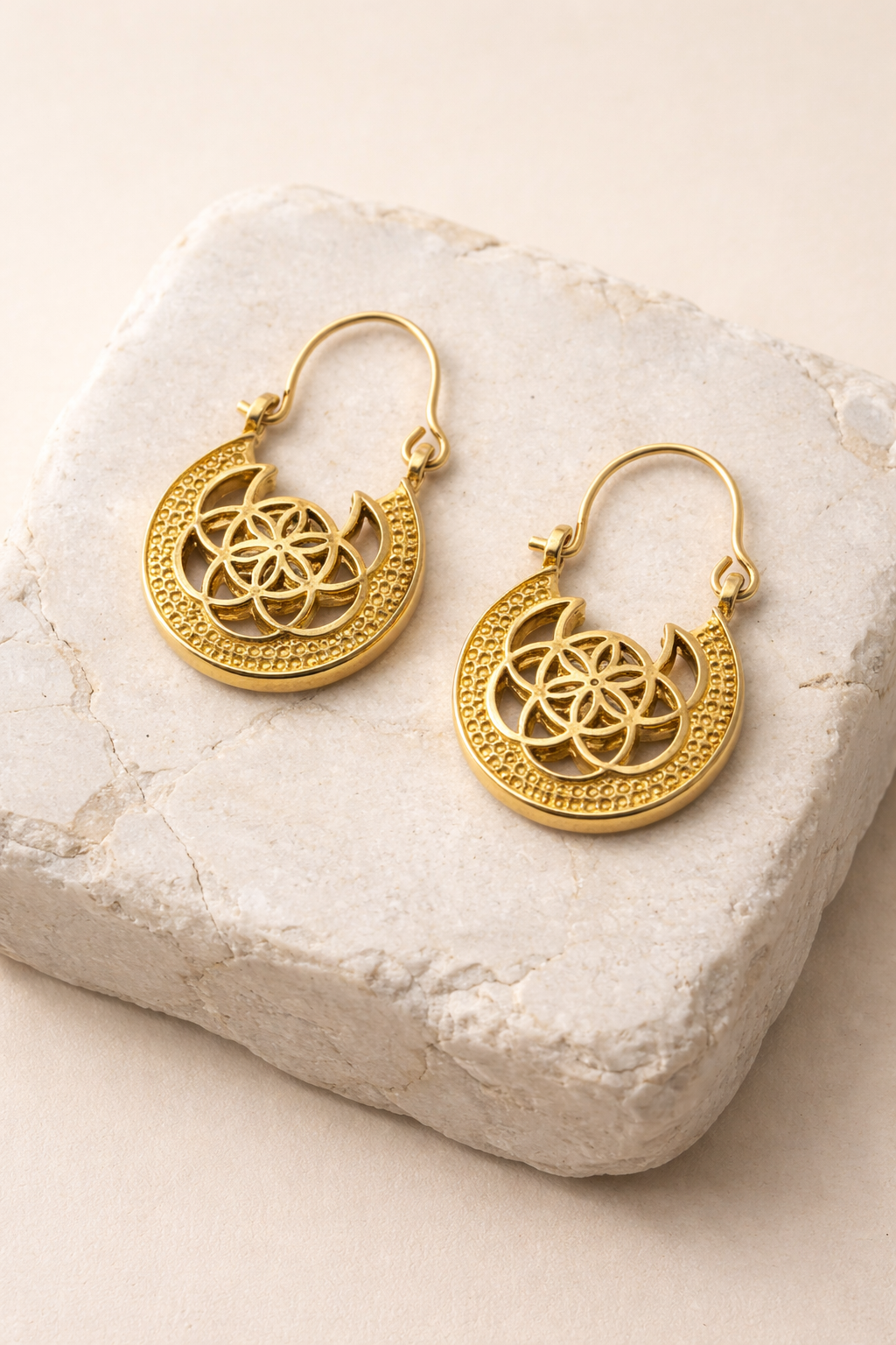 Lunar Bloom Earrings (Anti Tarnish)